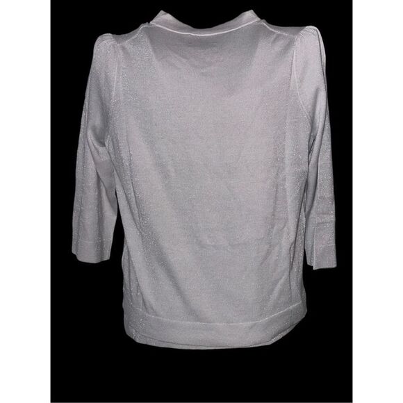 Beautiful two piece Pure Collection Navy Metallic Bamboo blouse and cardigan swe - Picture 7 of 12